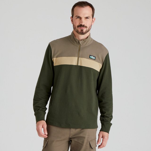 Ridgeline Ridgeline Mens Back Slider Rugby Top - Olive Multi