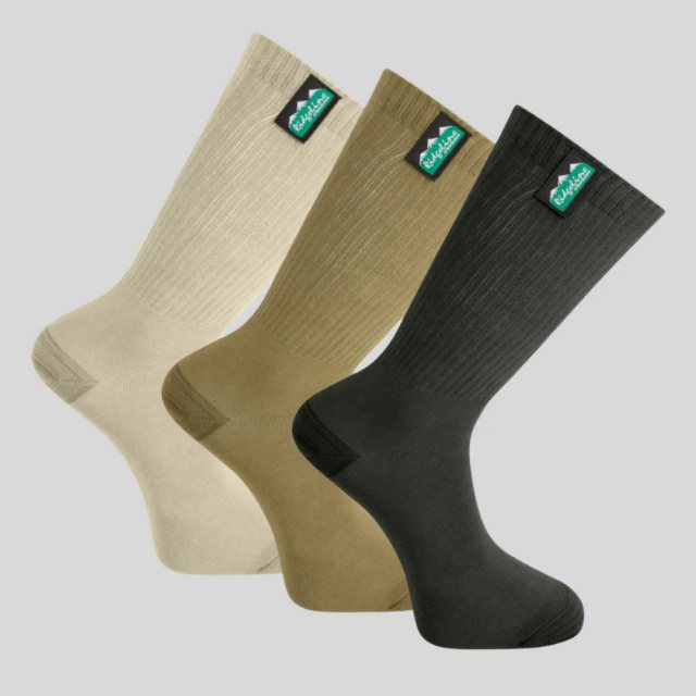 Ridgeline Ridgeline Cotton Light Work Socks (Mid) - Olive Multi