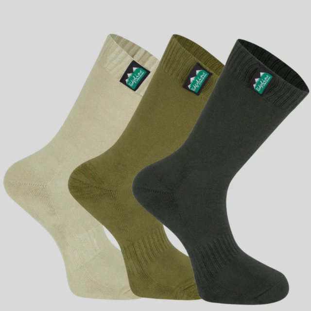 Ridgeline Ridgeline Cotton Work Socks (Mid) - Olive Multi