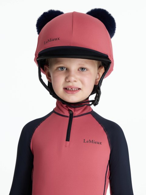 LeMieux LeMieux Mini Double Pom Hat Silk - Cranberry