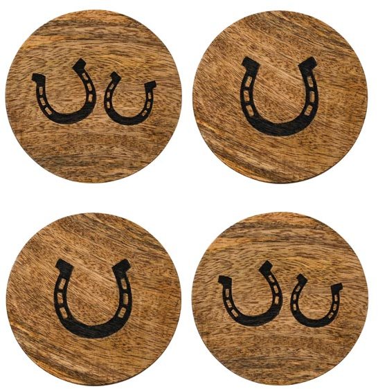 Jenkinsons Mango Wood Horseshoe Coasters