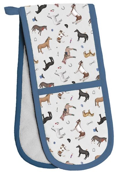 Jenkinsons Elico Double Oven Gloves: Horses
