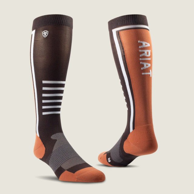 Ariat Ariat Tek Slimline Performance Socks - Brown