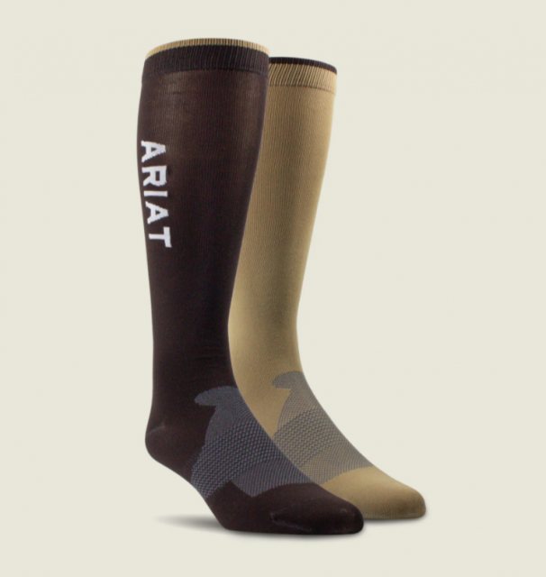 Ariat Ariat Essential Socks (2 Pack) - Coffee Brown