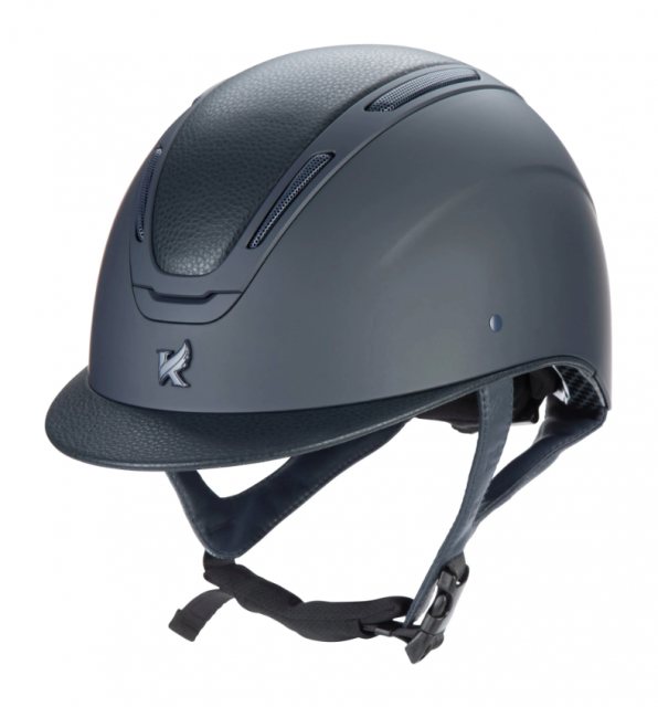 Shires Shires Karben Amity LTHR Riding Hat - Navy