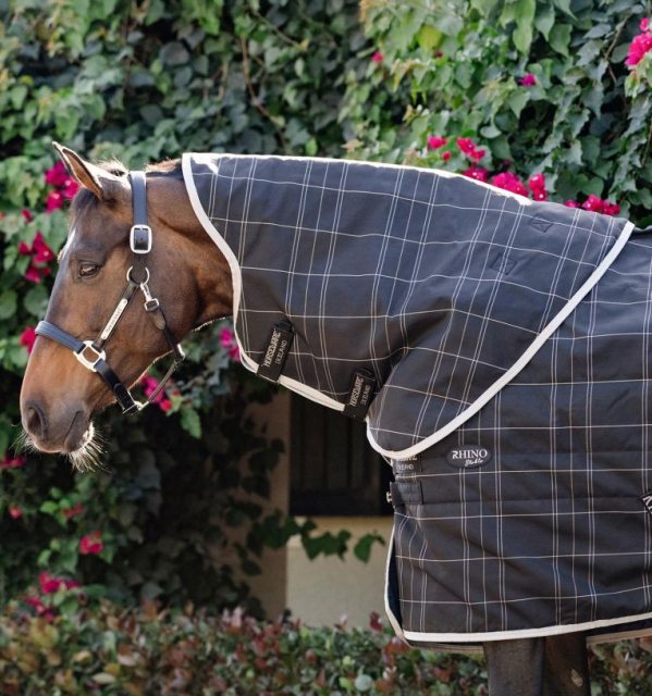 Rhino Rhino Rhino Stable Hood - Black/Grey Check