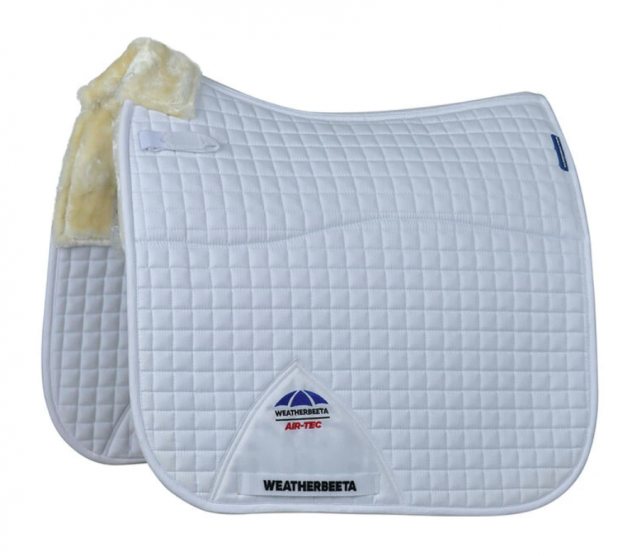 Weatherbeeta Weatherbeeta Air-Tec Comfy Fleece Dressage Pad - White/Natural