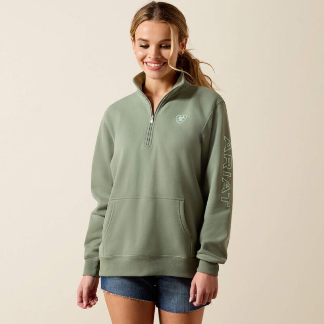 Ariat Ariat Foundation Logo 1/2 Zip Sweatshirt - Sea Spray
