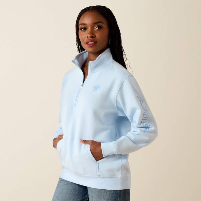 Ariat Ariat Logo 1/2 Zip Sweatshirt - Nantucket Breeze