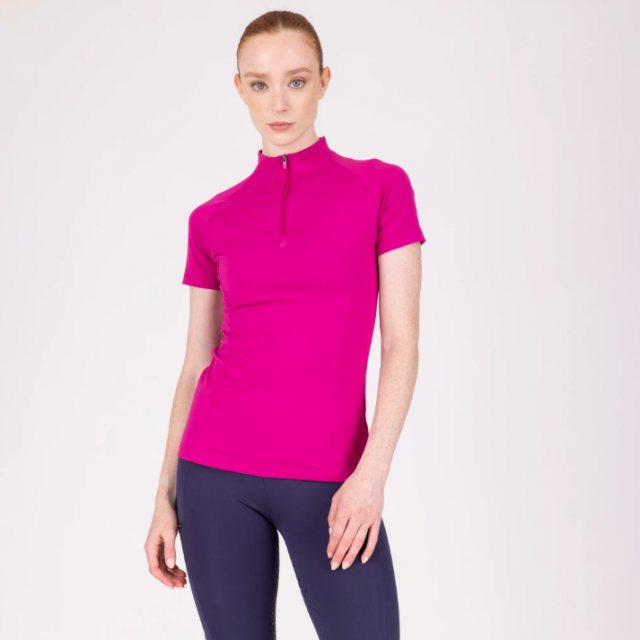 Shires Shires Aubrion React Short Sleeve Base Layer - Fuchsia