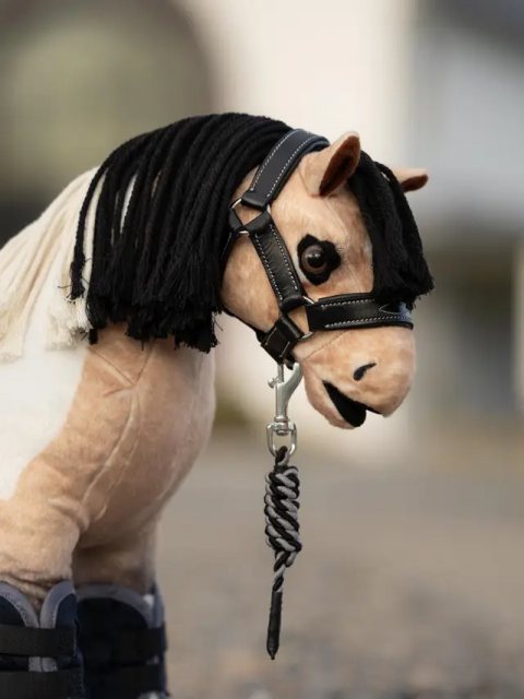 LeMieux Toy Pony Leather Headcollar & Rope - Black