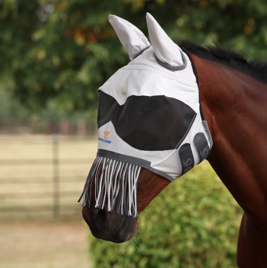 Shires Shires FlyGuard Sun Shade Fly Mask with Ears & Nose Fringe