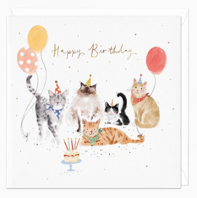 Whistlefish Whistlefish Party Cats Birthday Card