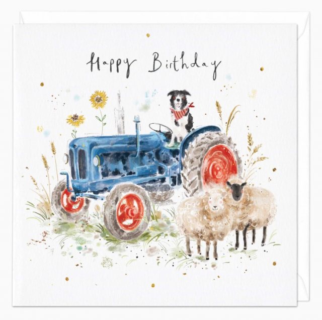Whistlefish  Whistlefish Sheepdog Tractor Birthday Card