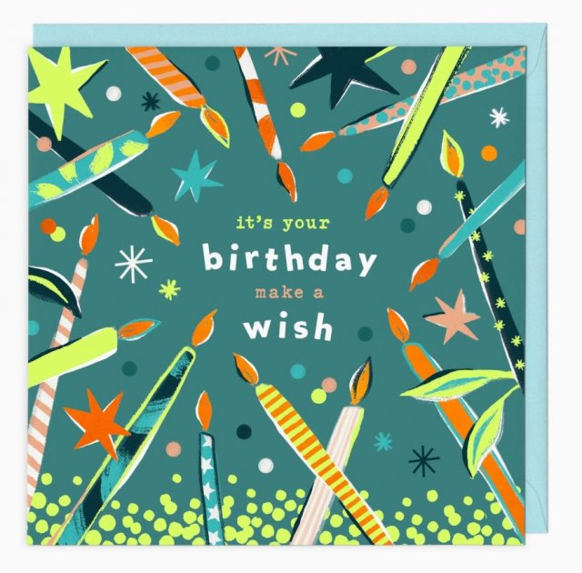 Whistlefish  Whistlefish Neon Candles Birthday Card