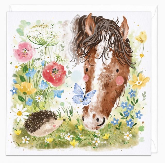 Whistlefish Whistlefish Horse & Hedgehog Art Card