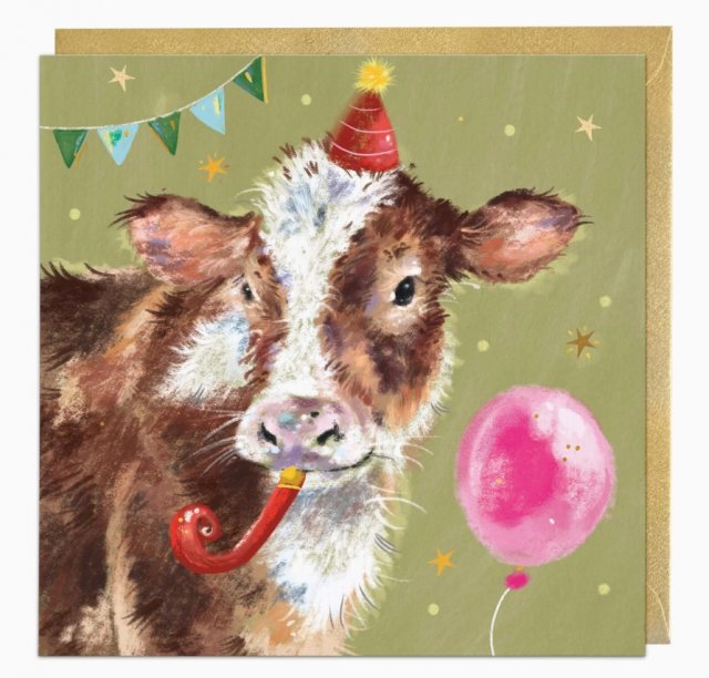 Whistlefish Whistlefish Party Cow Birthday Card