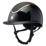 EQX EQX Kylo Sparkly Wide Peak Riding Hat - Black Glossy/Rose Gold