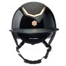 EQX EQX Kylo Sparkly Wide Peak Riding Hat - Black Glossy/Rose Gold