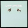 carded sterling silver unicorn studs