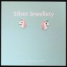 carded coloured unicorn head sterling silver stud earrings