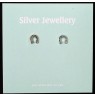carded sterling silver horse shoe stud earrings