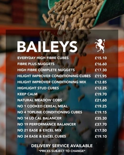 Baileys Price List #equestrian... 